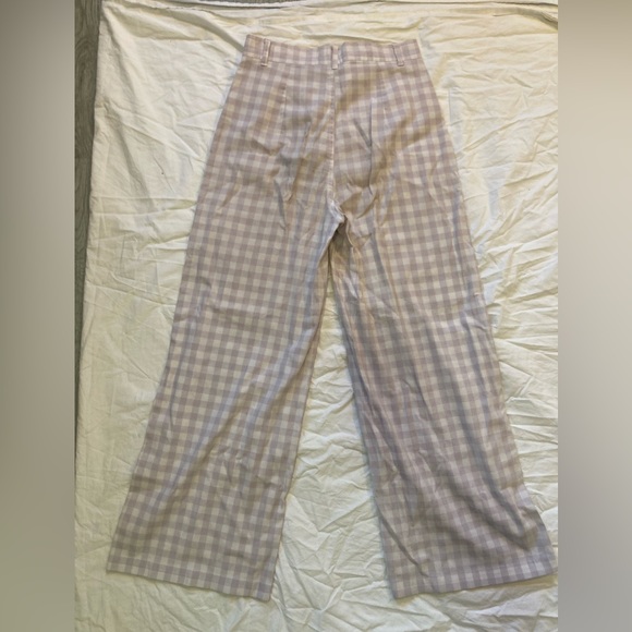 Lavender gingham wide leg pants - Picture 2 of 4